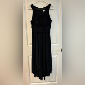 Sangria Halter Top High-Low Midi Dress Color Black Size 10